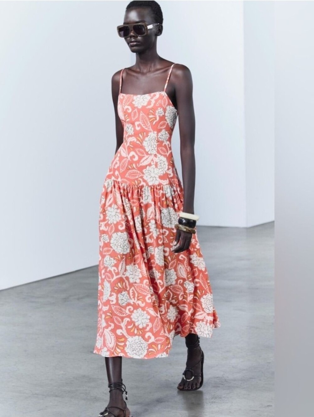 Zara Drop Waist Midi/Maxi Dress - Picture 2 of 12